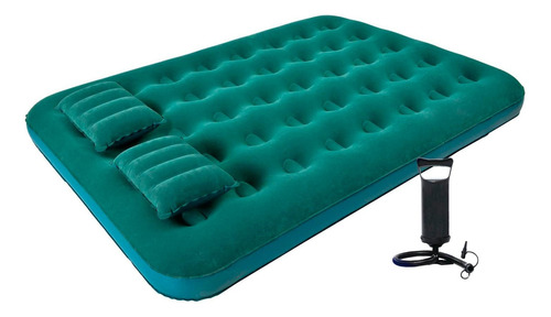 Combo Colchón Inflable Doble + 2 Almohadas + Bomba