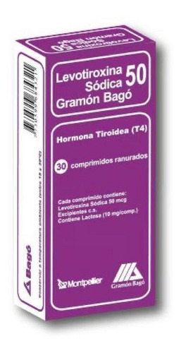 Levotiroxina Gramon Bago 50 Mcg X 30 Comprimidos T4
