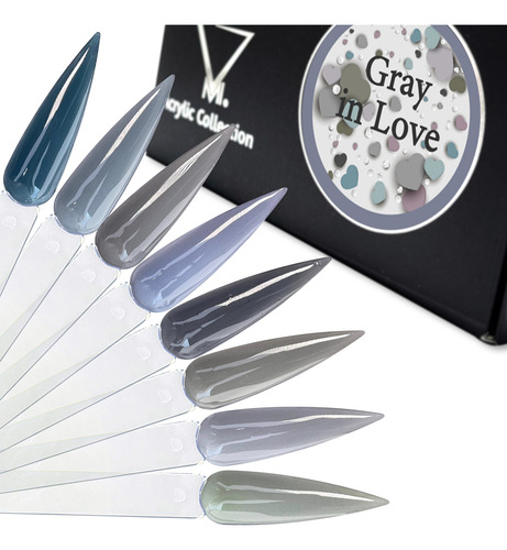 Colección Acrílicos De Color 8 Pzas. Gray In Love Gris