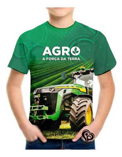 Camiseta Agro Infantil Blusa Agricultura Brasil Pecuaria