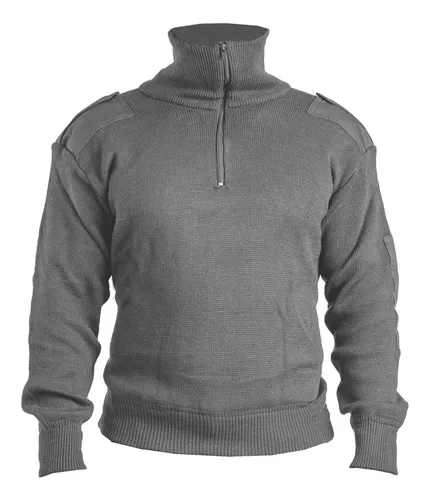 Tricota Lana Gris Cuello Polera Forrada Invierno Premium