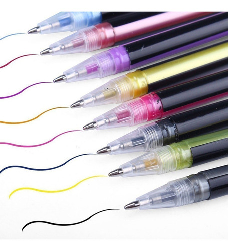 Plumas De Gel 48 Colores Indra Neon 1.0 Mm + Libro Regalo