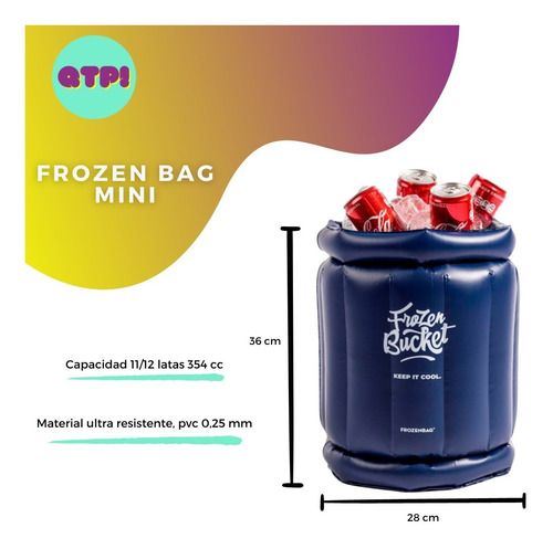 Imagen 2 de 3 de Hielera Inflable Frozen Bucket Mini Bebidas Botellas Latas