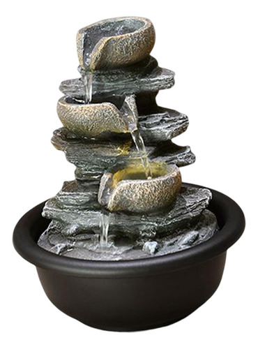 Pequeña Fuente De Mesa Con Luz De Escena Mini Cascada Con