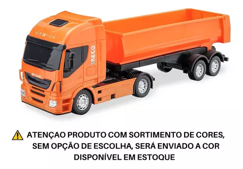 Caminhão De Brinquedo Carreta Caçamba Iveco Hi Way Miniatura
