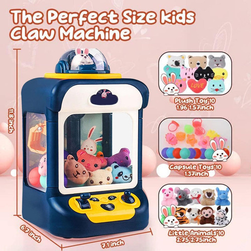 20 Mini Peluches Y 10 Gashapons Mini Maquina Garras Sonidos