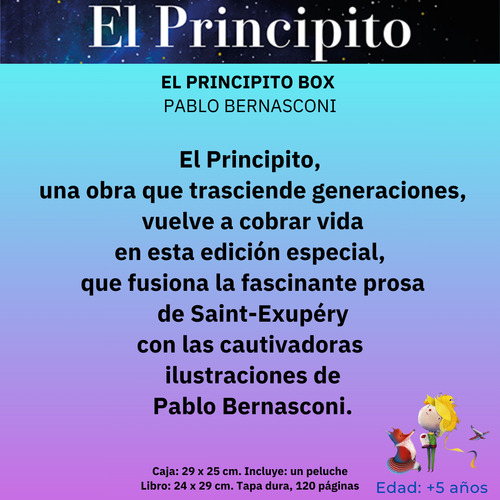 El Principito Edicion De Lujo + Peluche De Pablo Bernasconi