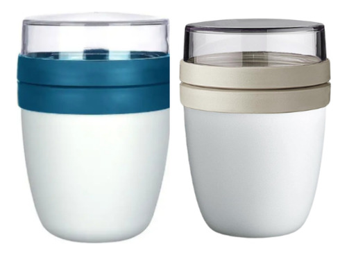 Pack 2 Vasos De Yogurt Cereales Frutas 650ml Titiz+ Cuchara