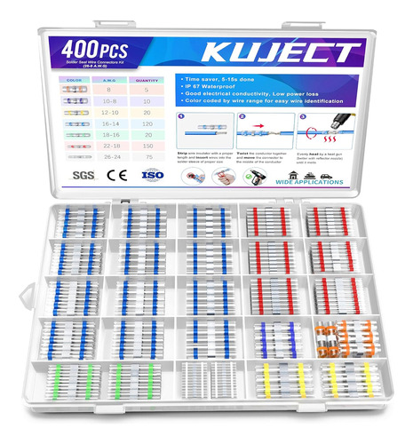 Terminales P/ Empalme Kuject, Calibres Variados, 400 Pcs