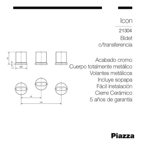 Imagen 6 de 10 de Combo Griferia Para Baño Lavatorio Bidet Ducha Icon Piazza