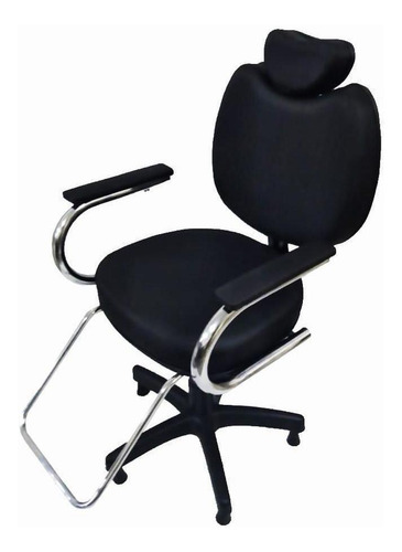 Imagem 3 de 3 de Cadeira Poltrona Para Salão Cabeleireiro Preto Luxo 90x50cm