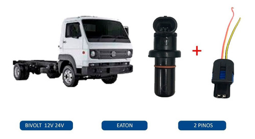 Sensor Velocidade Vw Indutivo Eaton 2 Fios E Tomada