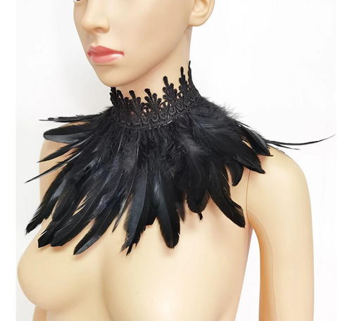 2 Gargantilla De Plumas Góticas, Capa Para El Hombro, Chal
