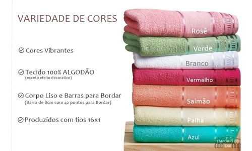 Jogo De Toalha 5 Peças 100% Algodão 3 Rosto 2 Banho Premium Cor Branco