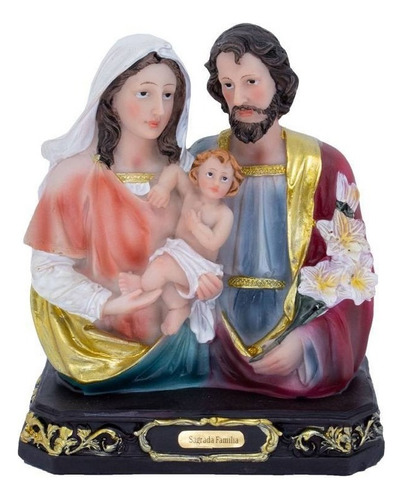 Imagem Sagrada Família Busto 13,5 Cm - Resina Cor Colorido