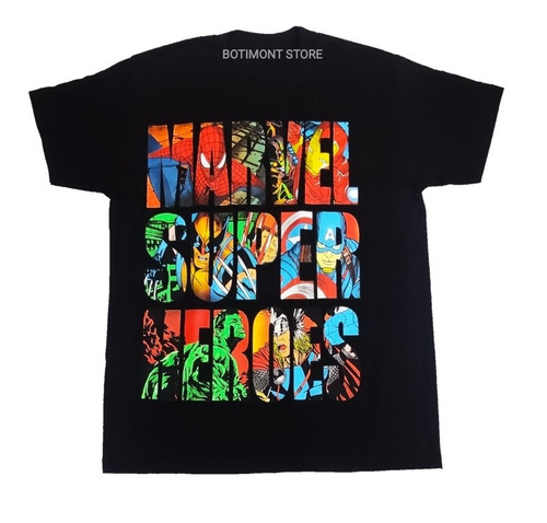 Camiseta Marvel Super Heroes, Letras, Colección , Avengers 
