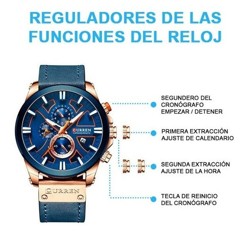 Reloj Casual Para Caballero Curren Cloud En Su Caja Original
