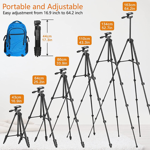 Imagen 2 de 10 de Tripode Profesional Neewer 137 Cm Para Camaras Con Control