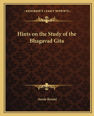 Libro Hints On The Study Of The Bhagavad Gita - Besant, A...