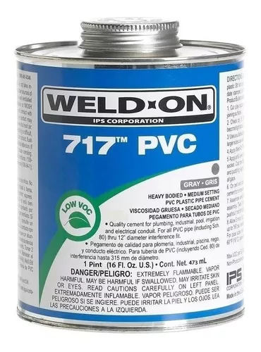 PEGAMENTO PARA PVC TUBERIA HASTA 12 CED 80 No. 711 WELD ON 1/2 LTO.