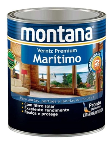 Verniz Marítimo Fosco Para Madeira Incolor 900ml - Montana