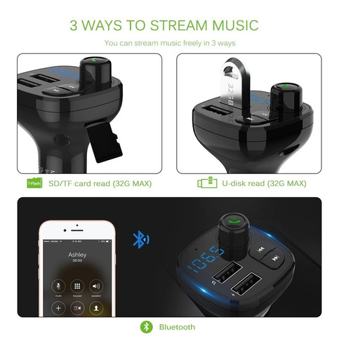Transmisor Fm Onever 21 Receptor Bluetooth Micro Sd, Usb