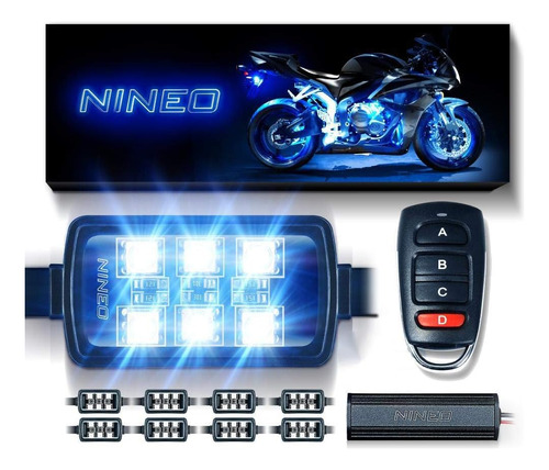 Nineo 8 Piezas Tira De Led Rgb Para Motocicleta Controlador 