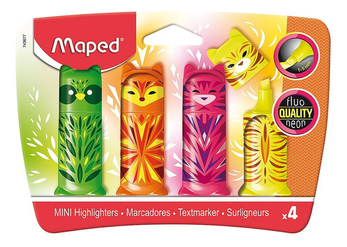 Resaltador Maped Mini Cute Friends Caja X4 Colores Fluo Surt