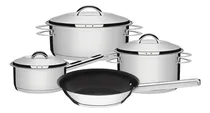 Comprar Batería Cocina Solar Tramontina Triple Fondo 4 Piezas Acero.