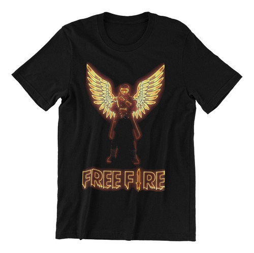 Polera Unisex Freefire Fuego Videojuego Estampado Alas