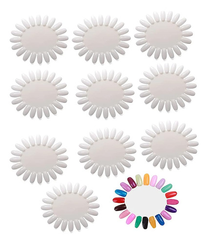 Rueda De Flores De Uñas Falsas Naturales Para 10pcs 200 Colo