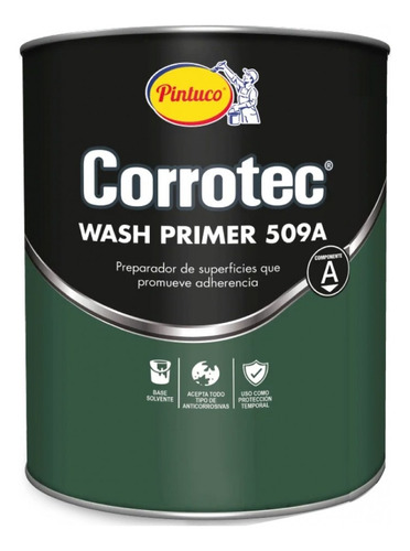 Pintura Corrotec Wash Primer Verde 509a 1/4 Gal Pintuco