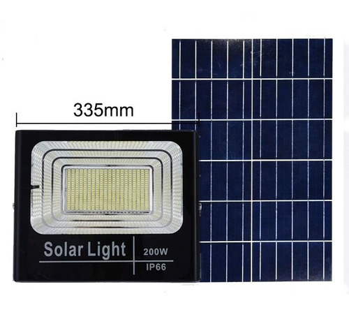 Imagen 1 de 6 de Reflector Led Recargable Con Panel Solar 200w Grande Potente