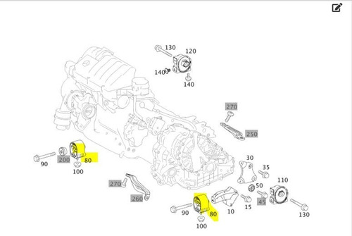 Soportes De Motor Mercedes Benz B170 B180 B200 W245 X 2