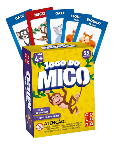Imagem 1 de 3 de Jogo Do Mico + Jogo Da Memória 55 Cartas Infantil Coluna