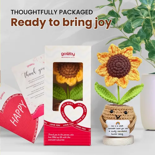Bambebe Girasol de Patata Positiva – Patata Positiva Hecha a Mano – Regalo de Agradecimiento para colega, Novia, Profesora – cumpleaños, Navidad, Día de la Madre