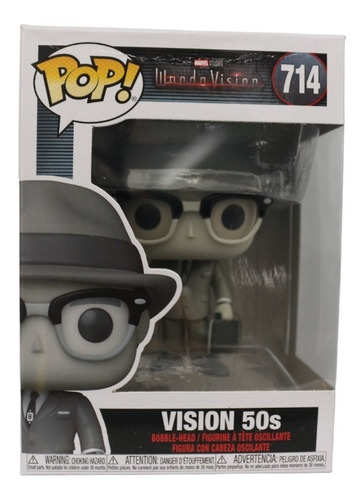 Funko Pop Vision 50s Wanda 714 Marvel Blanco Caja Lastimada