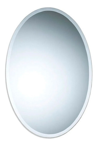 Espejo Oval Biselado 50x70 Cm Baño Living Colgar Vertical