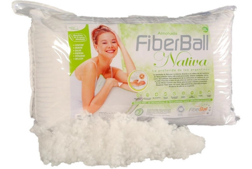 Almohada nativa FiberBall de fibra siliconda c/faja 70x40cm