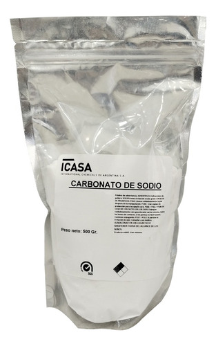 Carbonato De Sodio 99,9% - Soda Solvay X 500g Icasa Pr