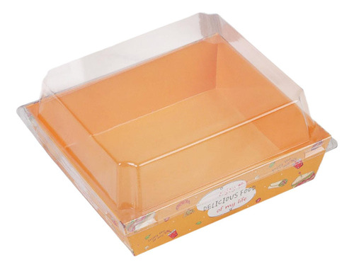 100x Cajas De Papel Para Panadería Cajas Con Tapa Naranja