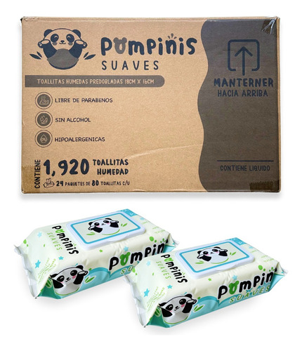 Toallitas Humedas Pompinis Suaves, 24 Pack - 1920 Toallitas