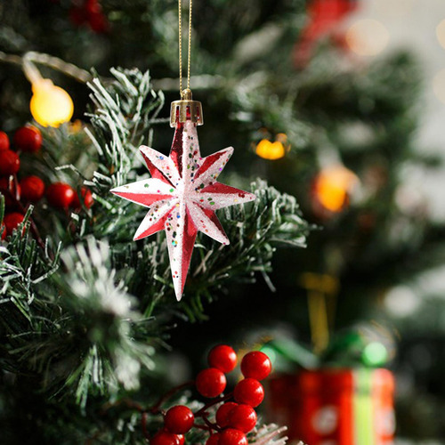 3 Enfeites De Árvore De Natal Decoração De De 8 Pontas