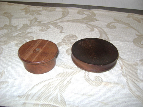 2 Antiguas Bases, Pedestales P/ Figura Estatuilla En Madera