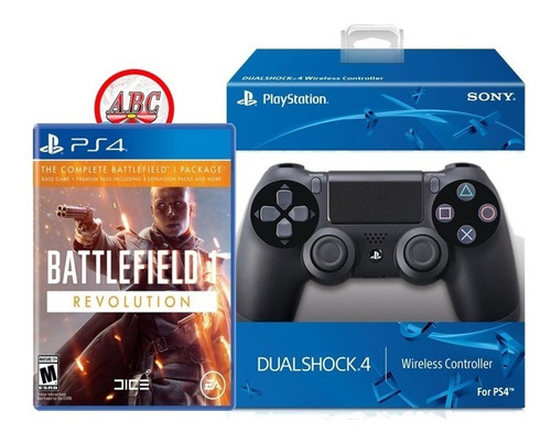 Control Ps4 Negro Dualshock 4 + Juego Battlefield Revolution