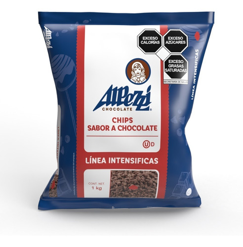 Chips Sabor Chocolate Lácteo 1kg Chispas Bolsa Marca Alpezzi