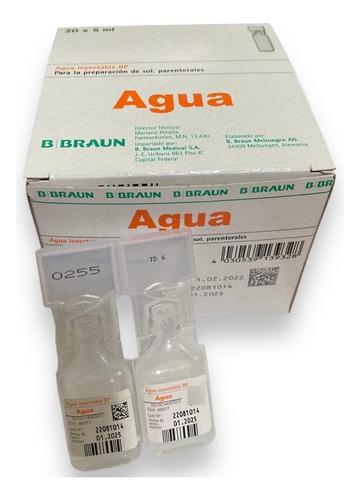 B Braun Agua   5ml  X 20 Unidades