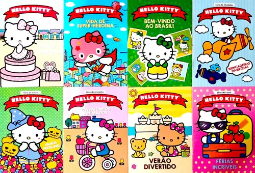 Kit 10 Livros De Atividade Hello Kitty É Tempo De Brincar Atacado