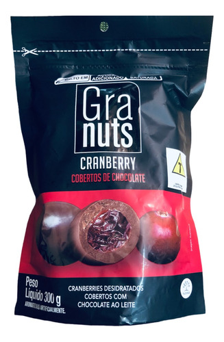 Cranberry Coberto Chocolate Cramberrie Granuts Colômbia 300g