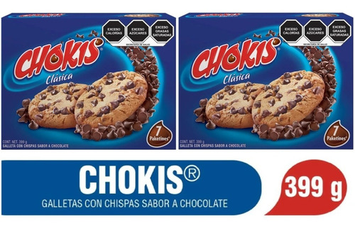 2 Galletas Chokis Clásicas Chispas Chocolate 399g C/u